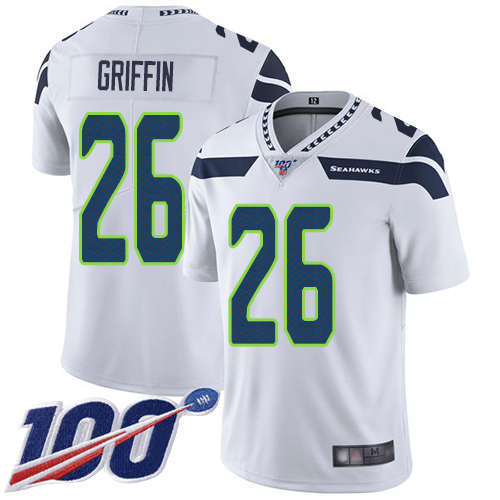 Seattle Seahawks Limited White Men Shaquill Griffin Road Jersey NFL Football #26 100th Season Vapor Untouchable